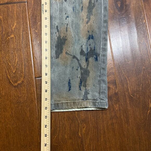 Makobi Slim Fit Paint Splatter Flap Pocket Grey Denim Jeans Men's 34 x 32 - Picture 9 of 10